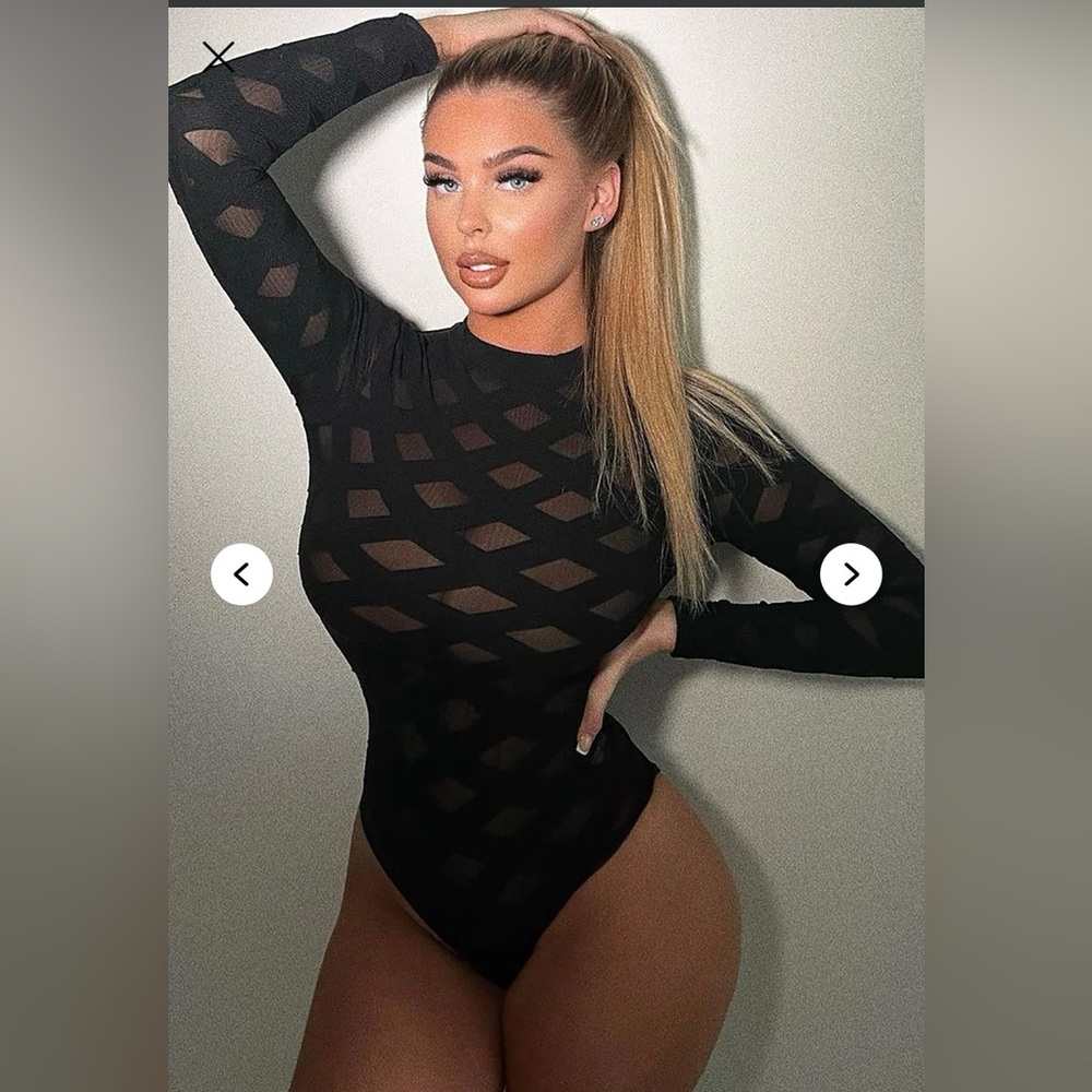 Fashion Nova Black Cutout Bodysuit